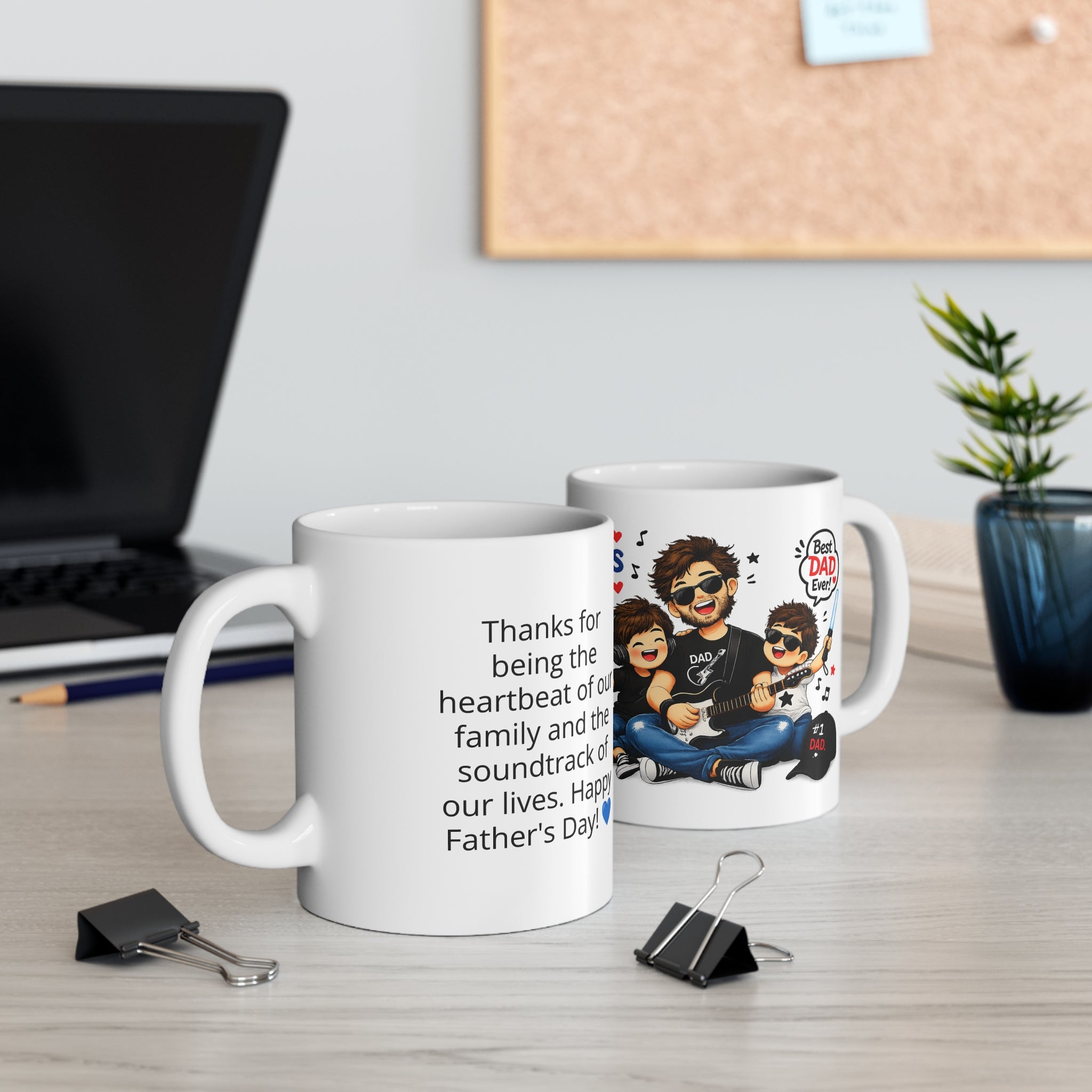 Personalised Father’s Day Music Dad Mug— Custom Photo & Message | ORCA Coated 11oz Ceramic