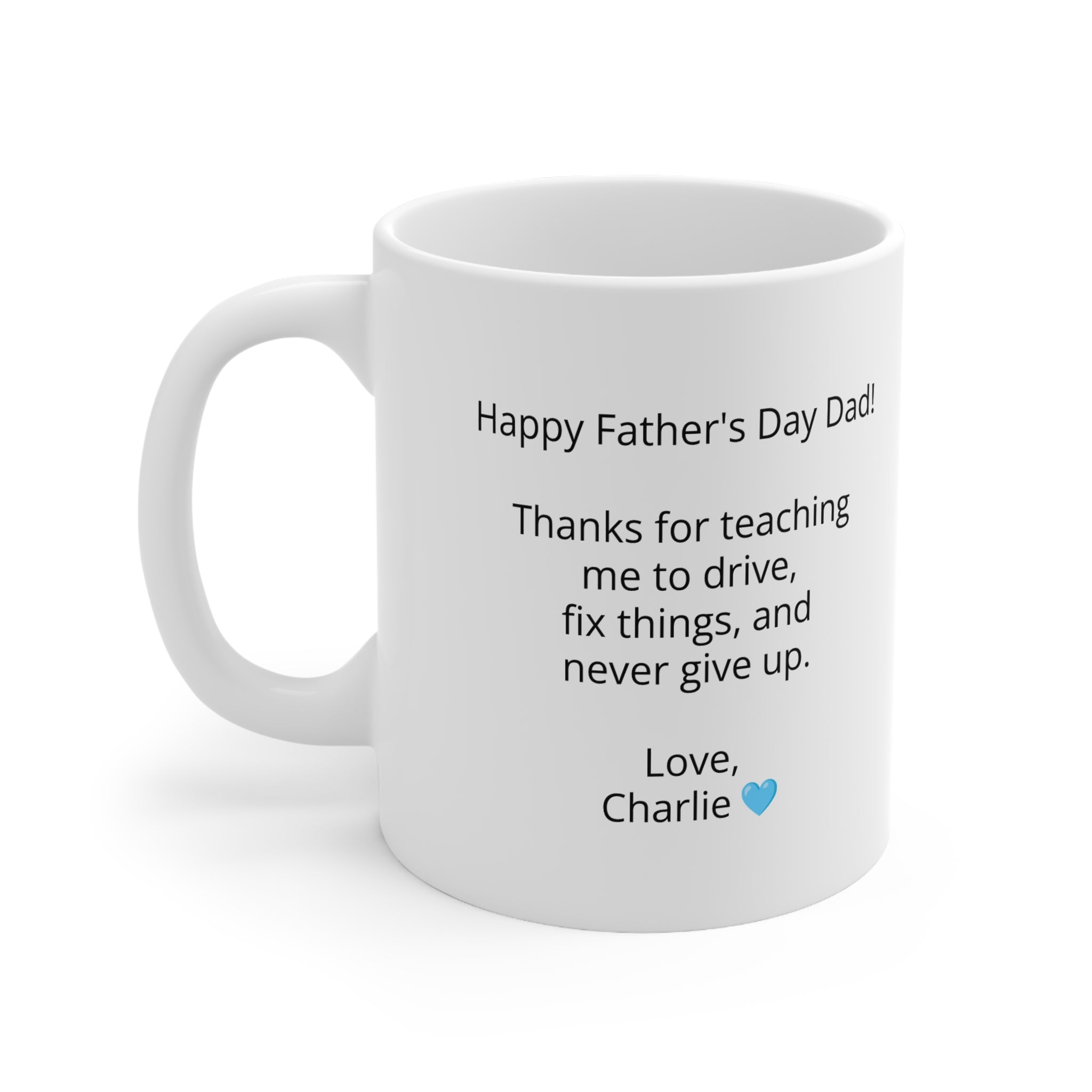 Personalised Father’s Day Car Mug  — Custom Image & Message | ORCA Coated 11oz Ceramic
