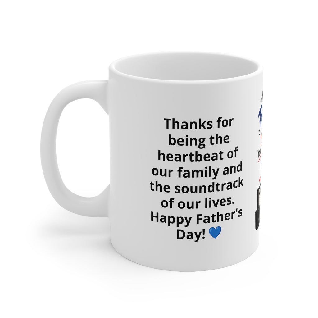 Personalised Father’s Day Music Dad Mug— Custom Photo & Message | ORCA Coated 11oz Ceramic