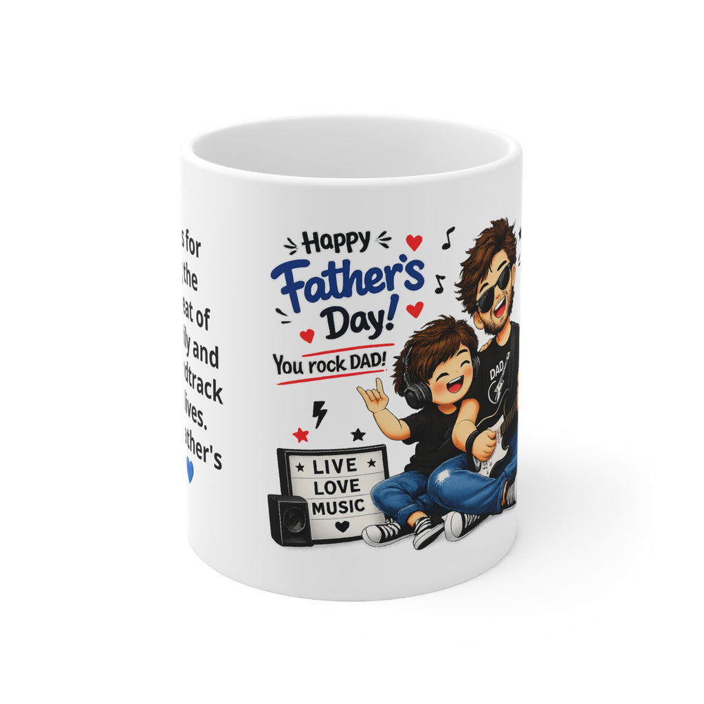 Personalised Father’s Day Music Dad Mug— Custom Photo & Message | ORCA Coated 11oz Ceramic