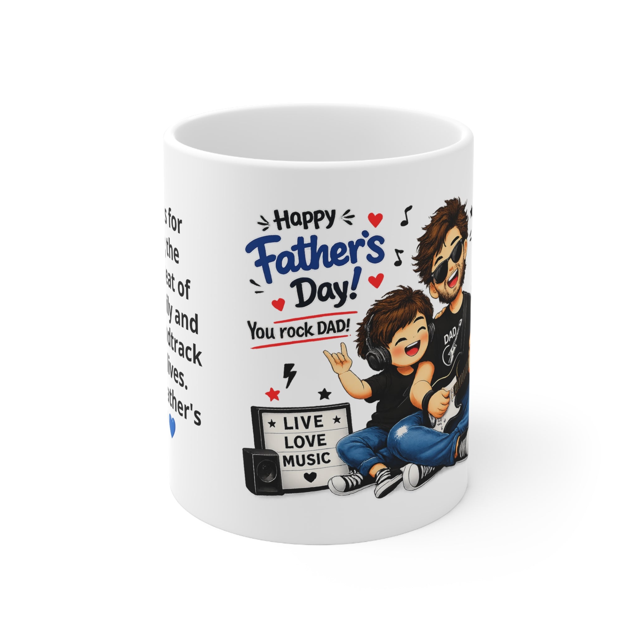 Personalised Father’s Day Music Dad Mug— Custom Photo & Message | ORCA Coated 11oz Ceramic