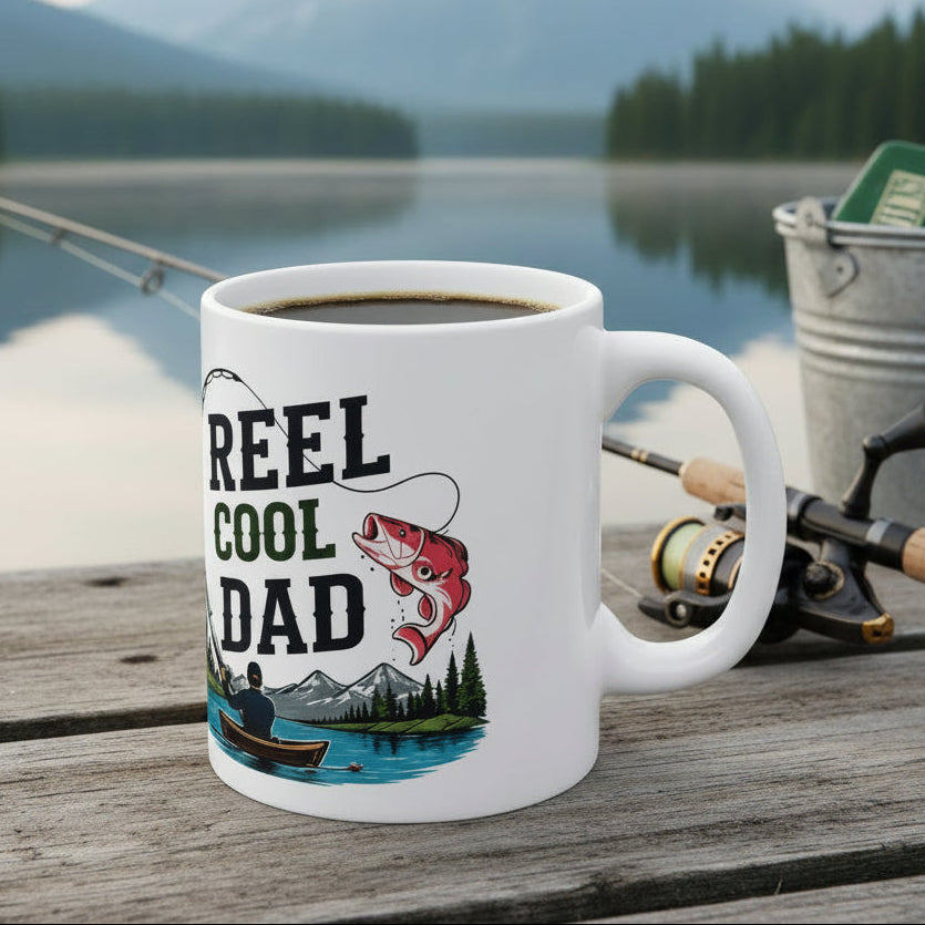 Personalised Fishing Dad Coffee Mug — Custom Photo & Message | ORCA Coated 11oz Ceramic