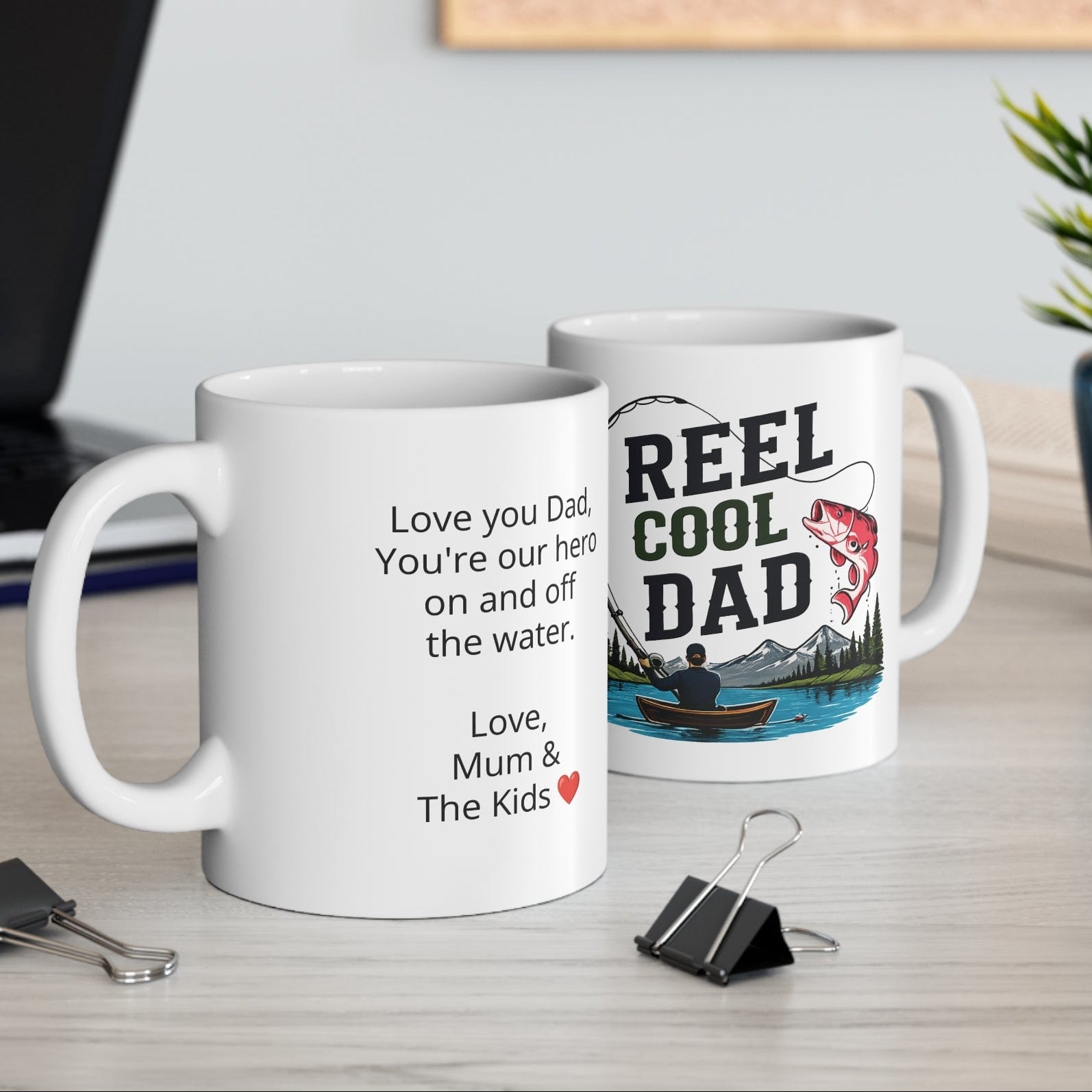 Personalised Fishing Dad Coffee Mug — Custom Photo & Message | ORCA Coated 11oz Ceramic