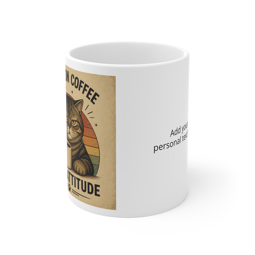 Personalised Cattitude Mug — Custom Image & Message | ORCA Coated 11oz Ceramic