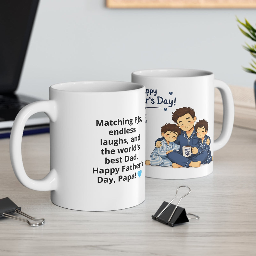 Personalised PJ Dad's day Mug— Custom Photo & Message | ORCA Coated 11oz Ceramic