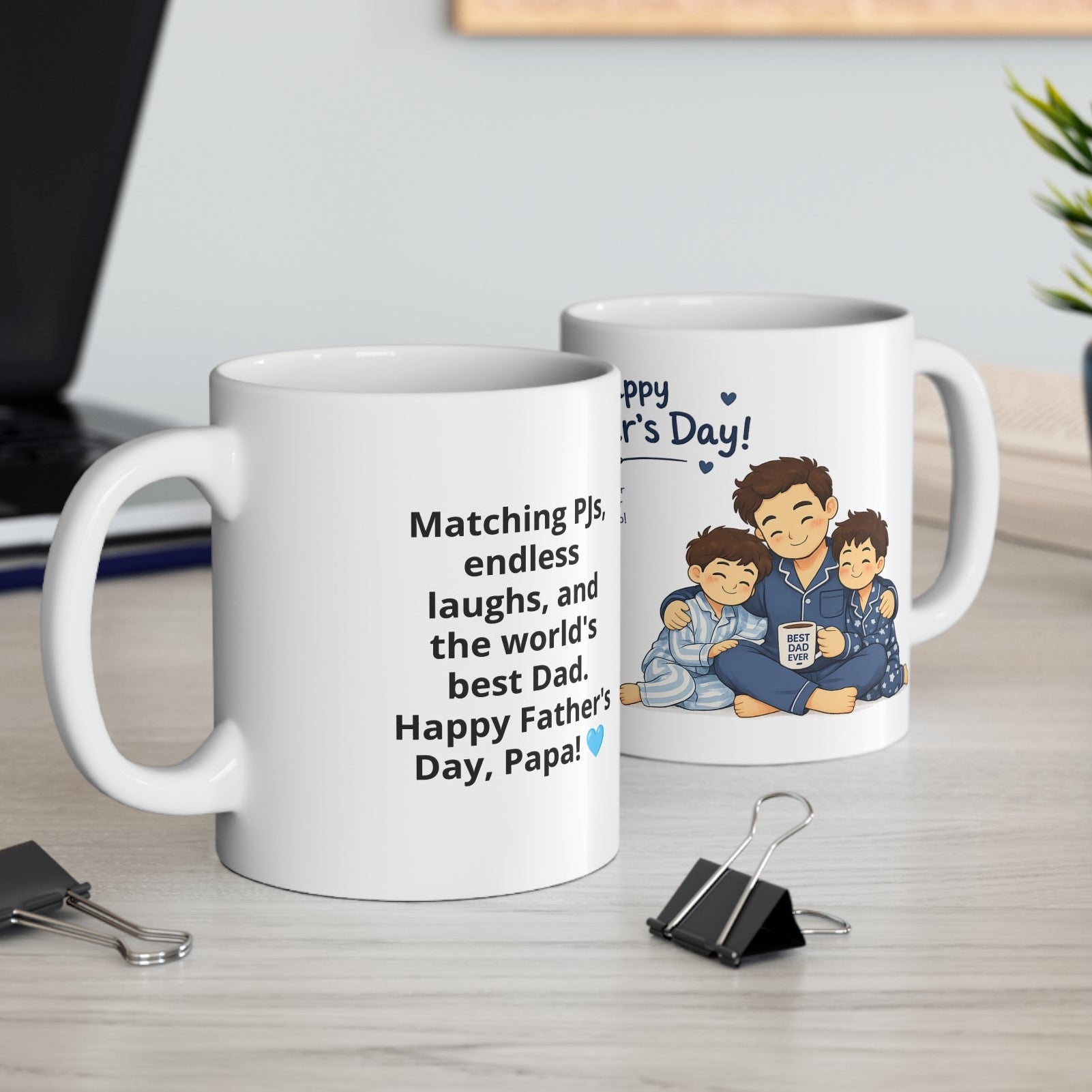 Personalised PJ Dad's day Mug— Custom Photo & Message | ORCA Coated 11oz Ceramic