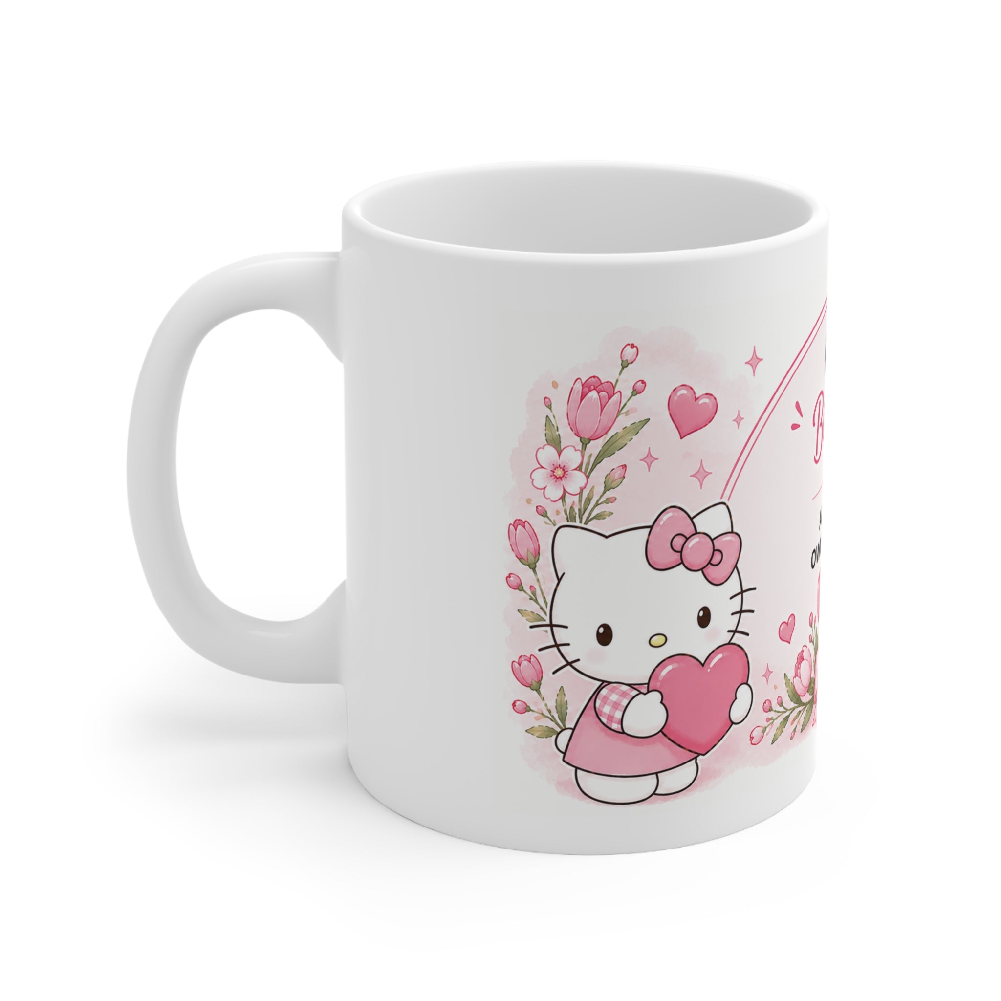 Happy Birthday Hello Kitty Ceramic Mug — Customizable 11oz & 15oz