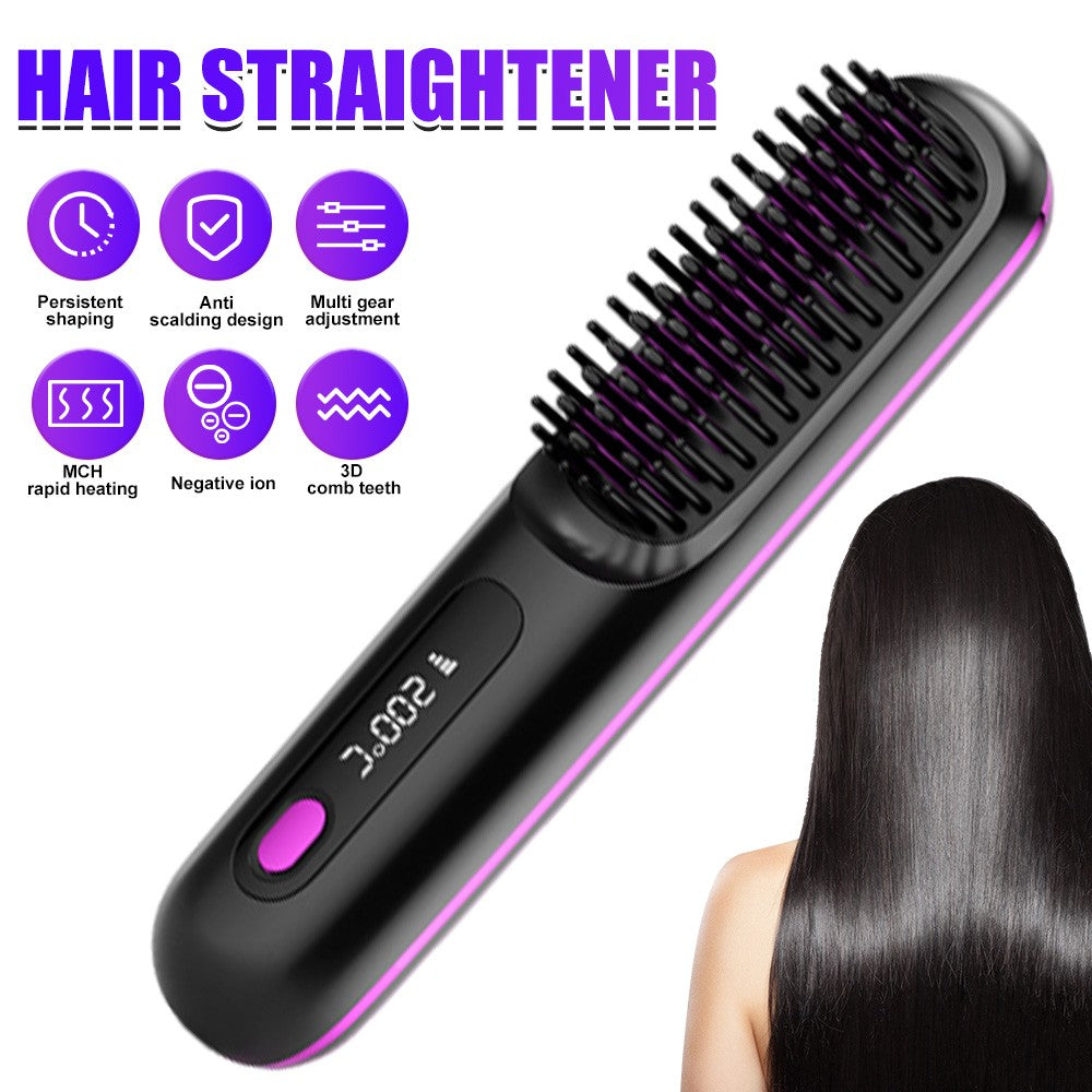 Hair Straightener Brush Travel Mini Rechargeable - FREE SHIPPING!