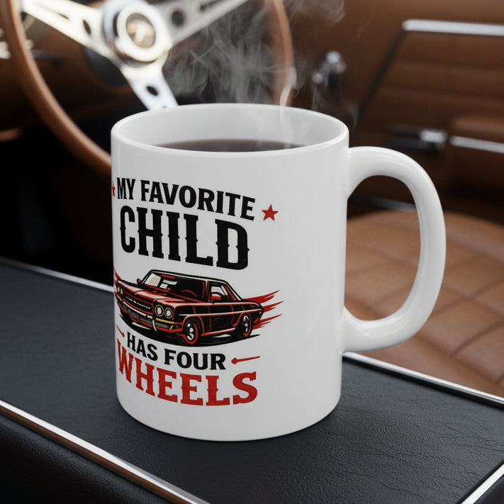 Personalised Father’s Day Car Mug  — Custom Image & Message | ORCA Coated 11oz Ceramic