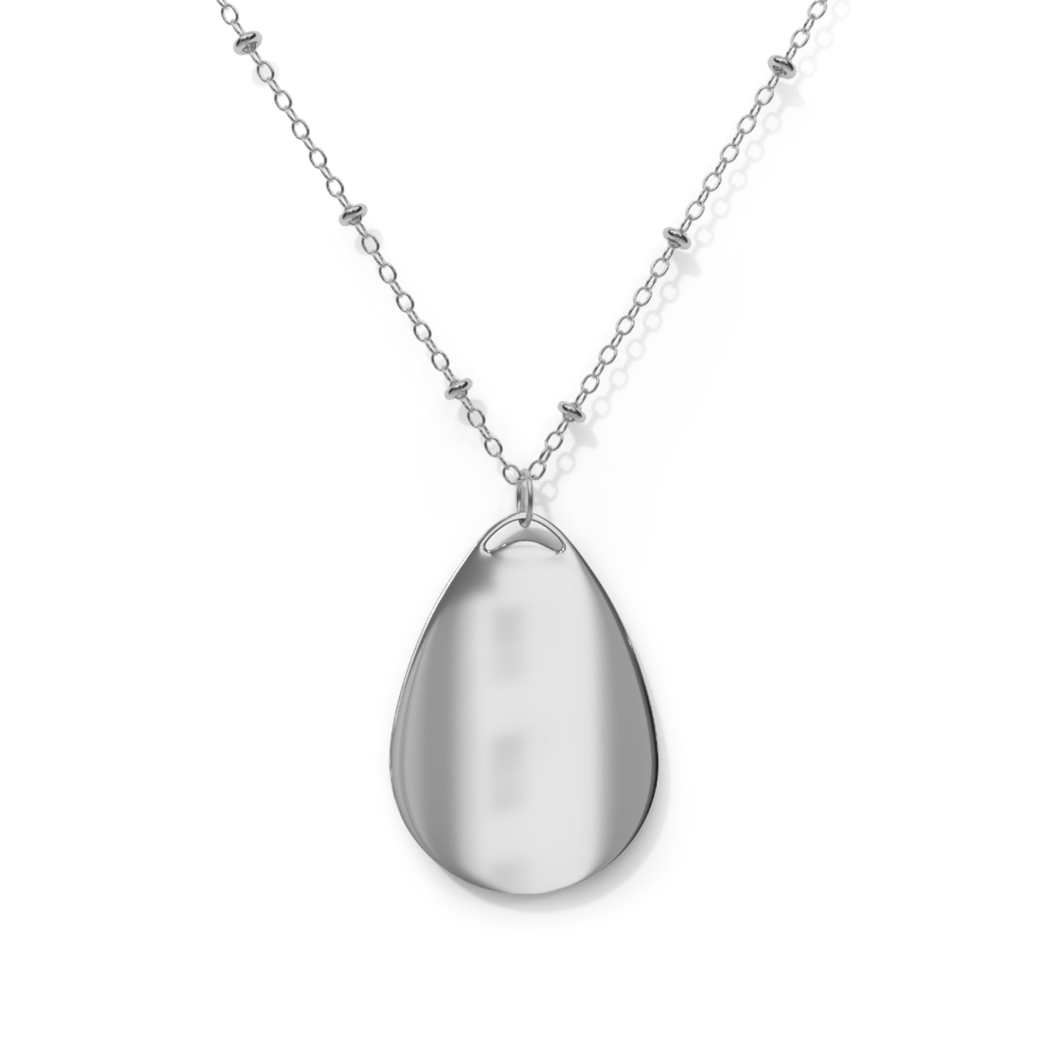 Oval Pendant Necklace — Interlocking Hearts "Together" Couples Jewelry