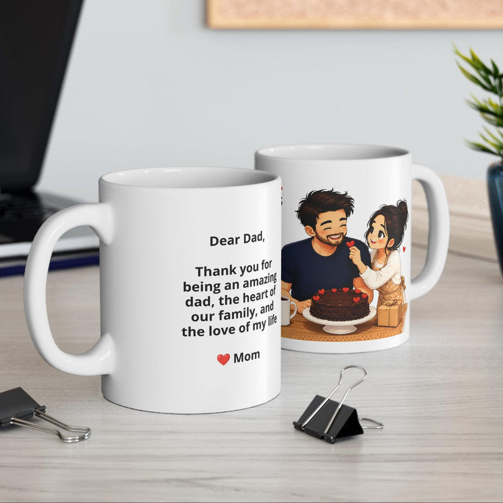 Personalised Dad's with Mom Mug— Custom Photo & Message | ORCA Coated 11oz Ceramic