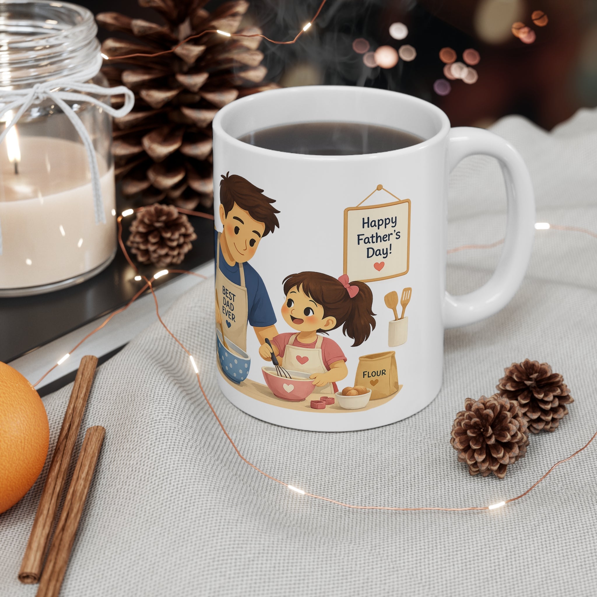 Personalised Father's day Chef Mug— Custom Photo & Message | ORCA Coated 11oz Ceramic