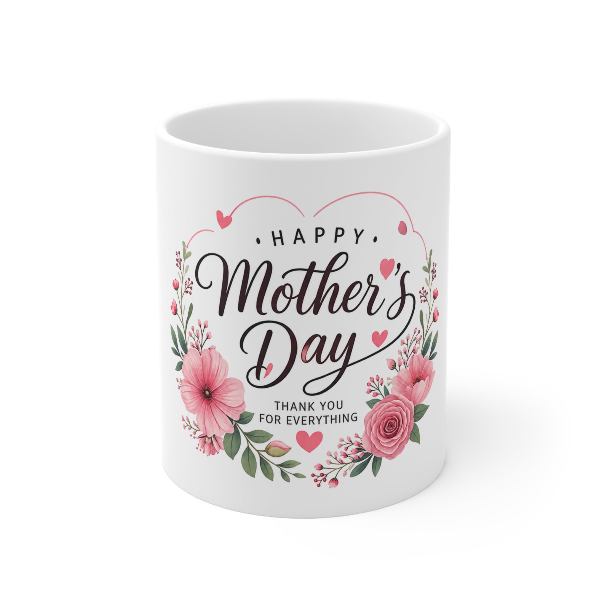 Mother's Day Pink Flower Ceramic Mug — Branded 11oz and 15oz sizes