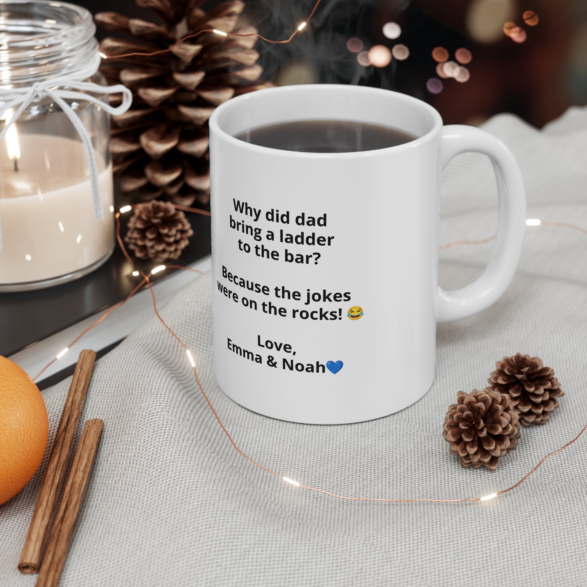 Personalised Best Dad Ever Coffee Mug — Custom Image & Message | ORCA Coated 11oz Ceramic
