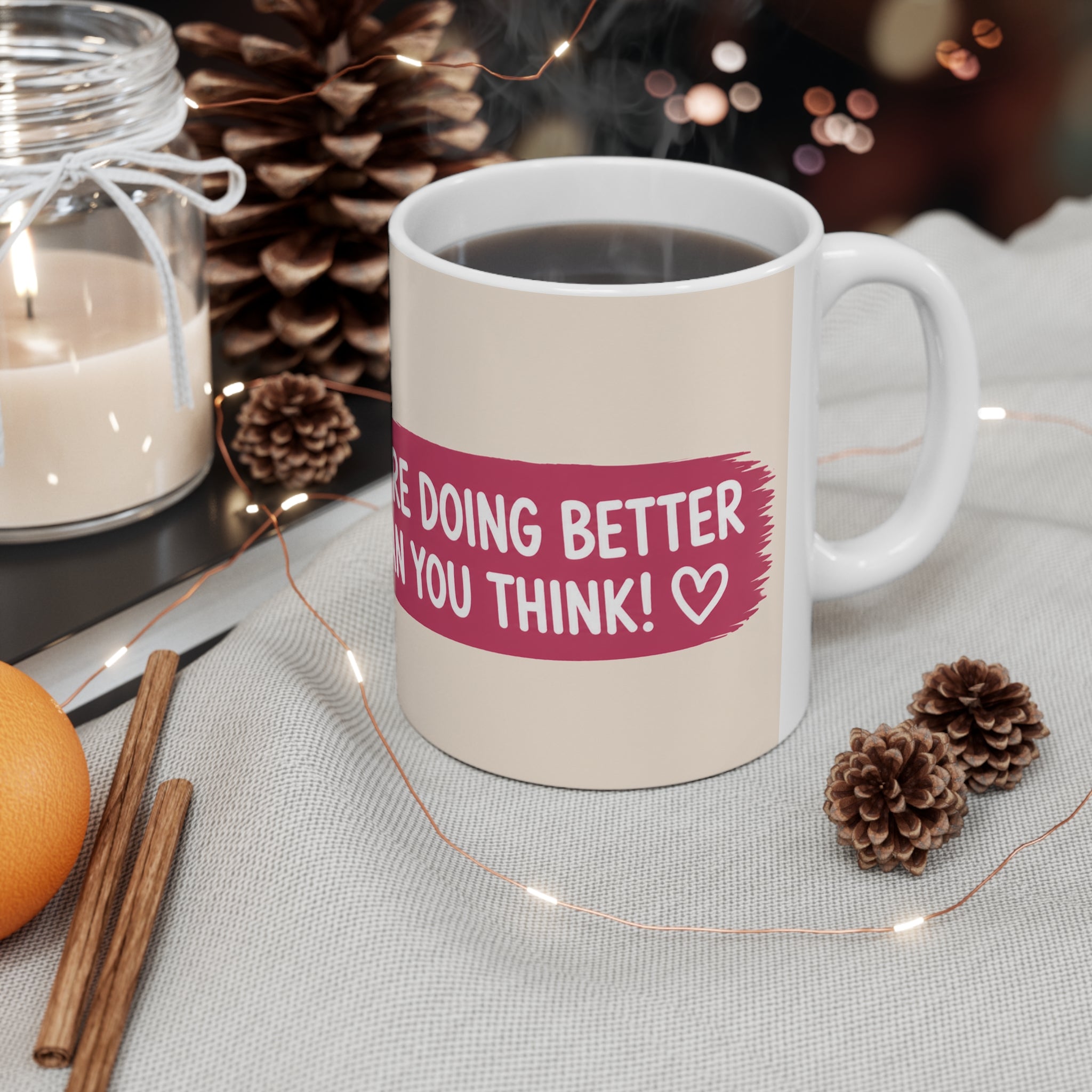 Cute Dog Lover Inspirational Mug Pink | ORCA Coated 11oz Ceramic