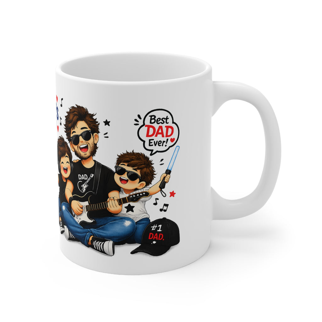 Personalised Father’s Day Music Dad Mug— Custom Photo & Message | ORCA Coated 11oz Ceramic