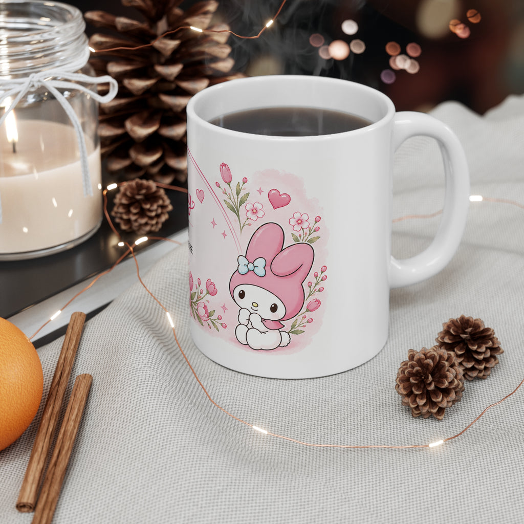 Happy Birthday Hello Kitty Ceramic Mug — Customizable 11oz & 15oz