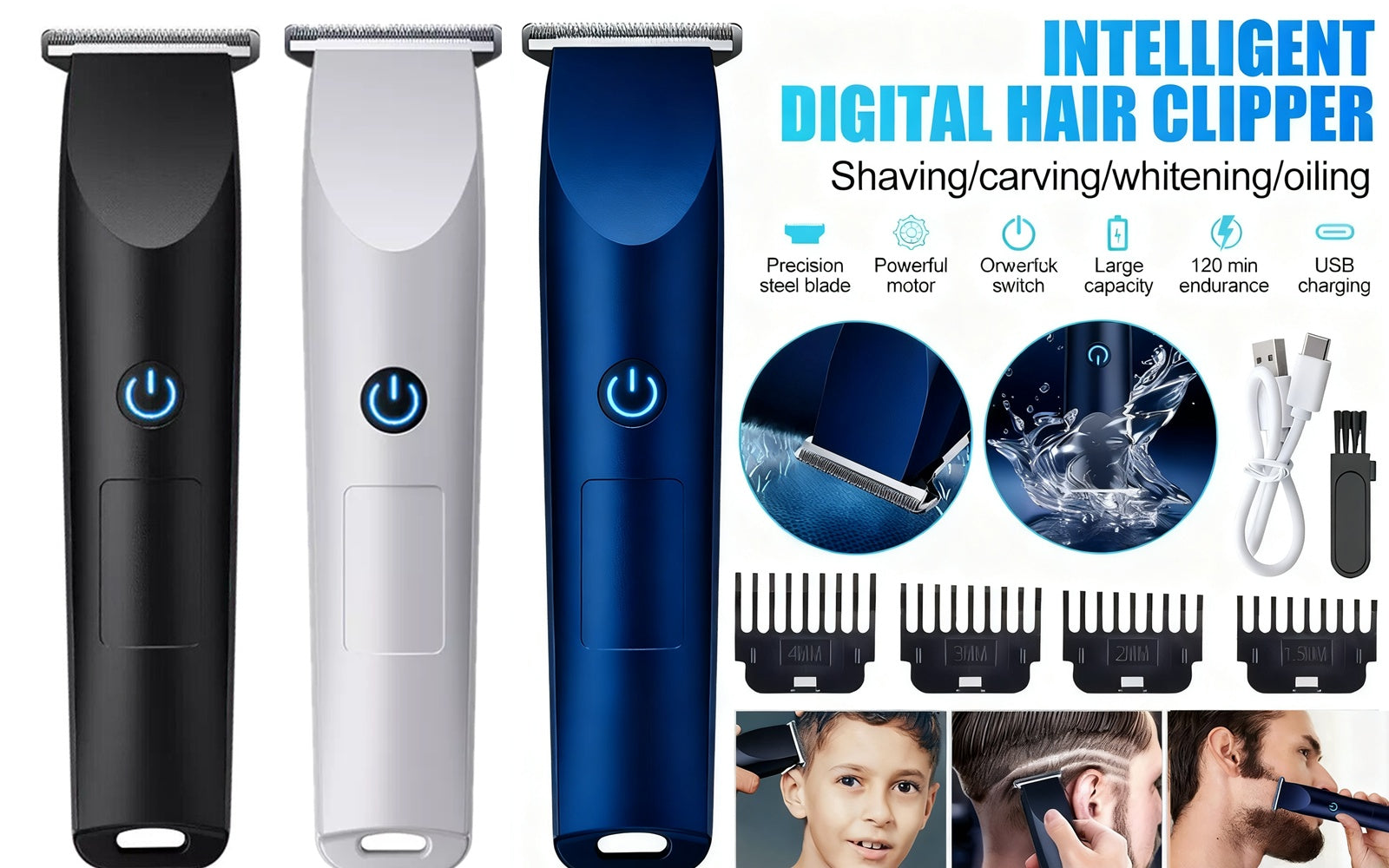 Men's Electric Hair Clippers Cordless Clippers Adult Razors Professional Trimmers Razor Hairdresse