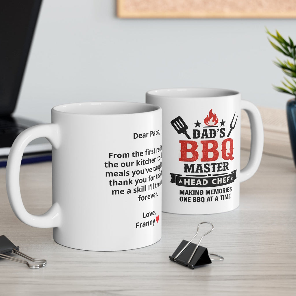Personalised BBQ Master Dad Mug — Custom Image & Message | ORCA Coated 11oz Ceramic
