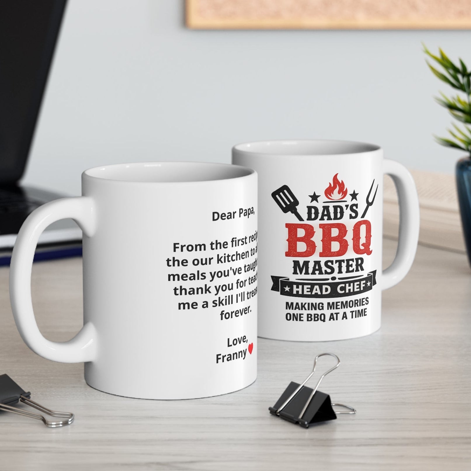 Personalised BBQ Master Dad Mug — Custom Image & Message | ORCA Coated 11oz Ceramic