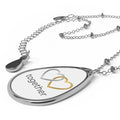 Oval Pendant Necklace — Interlocking Hearts "Together" Couples Jewelry
