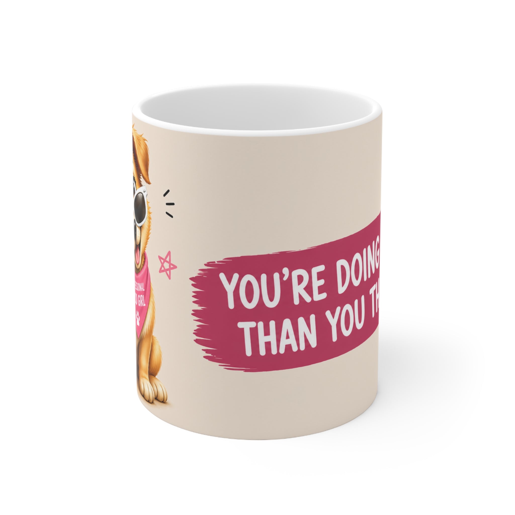 Cute Dog Lover Inspirational Mug Pink | ORCA Coated 11oz Ceramic
