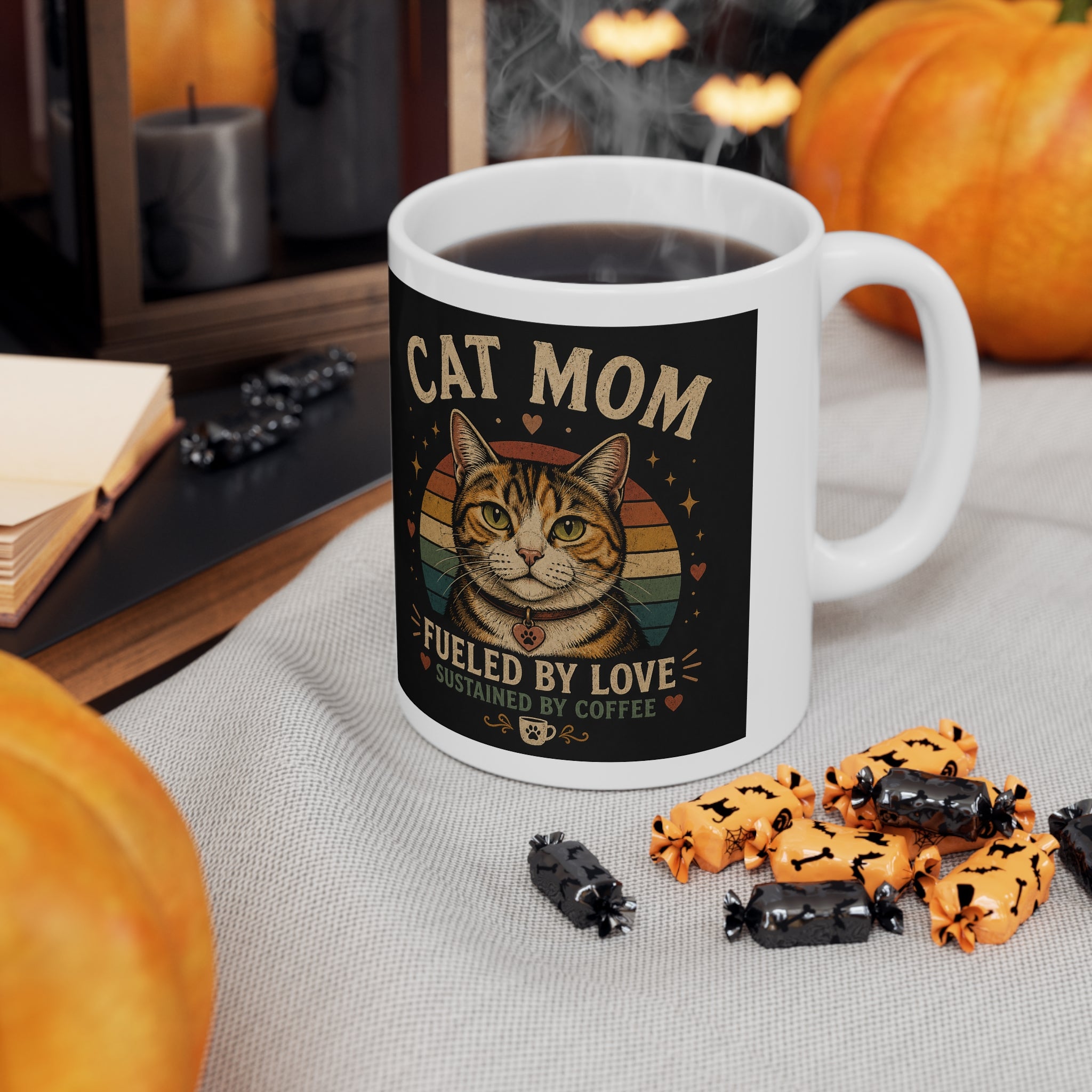 Personalised Cat Mom Mug — Custom Image & Message | ORCA Coated 11oz Ceramic