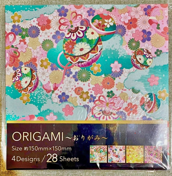 Origami Original Japan 4 Designs/ 28 sheets 150mm x 150mm Komoda