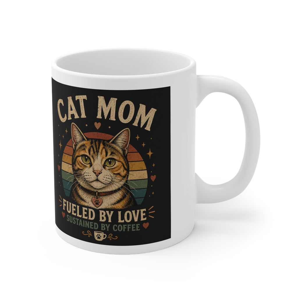 Personalised Cat Mom Mug — Custom Image & Message | ORCA Coated 11oz Ceramic