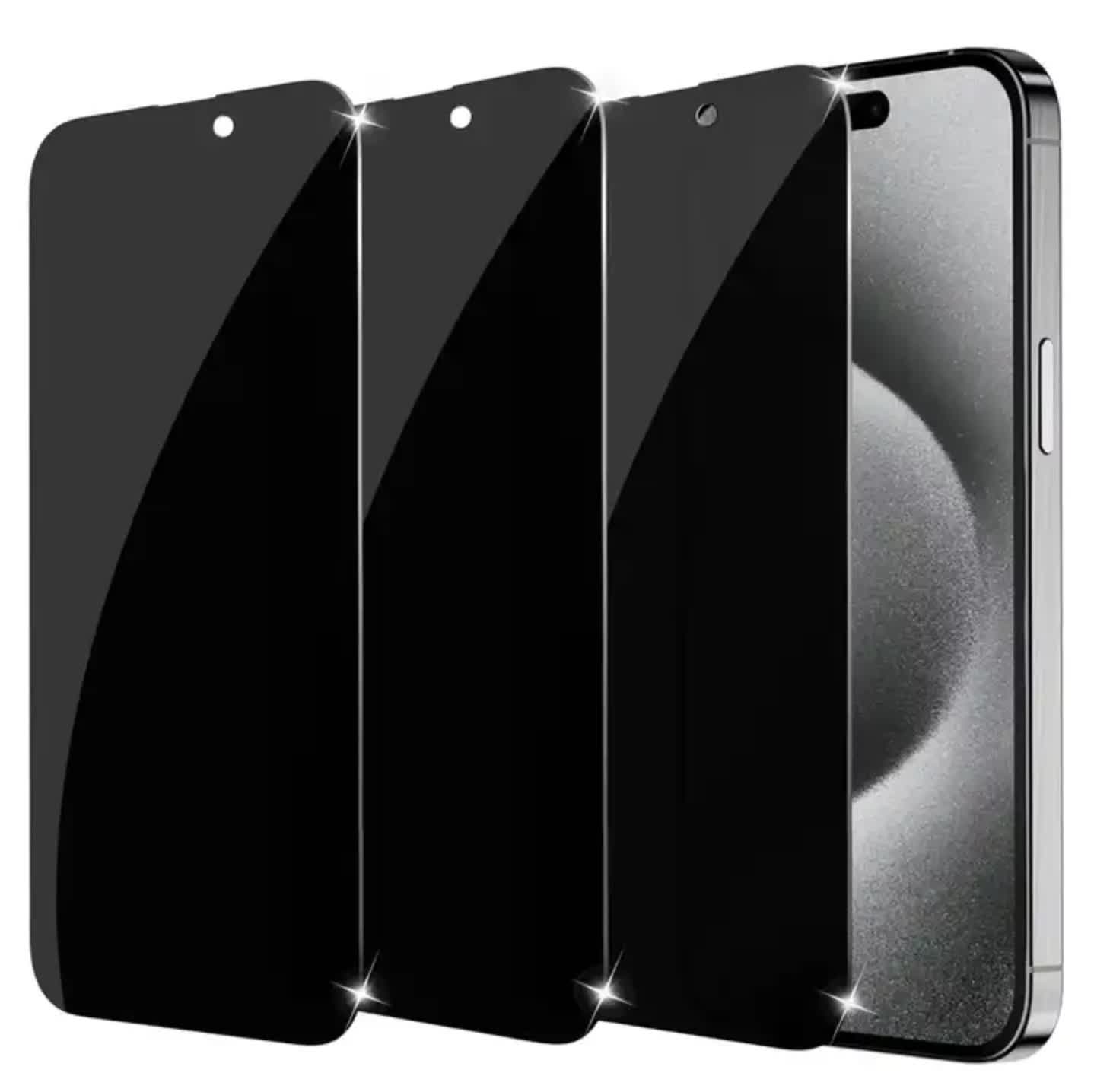 New 3-pack Compatible with iPhone 16 Pro Max Privacy Tempered Glass Screen Protector