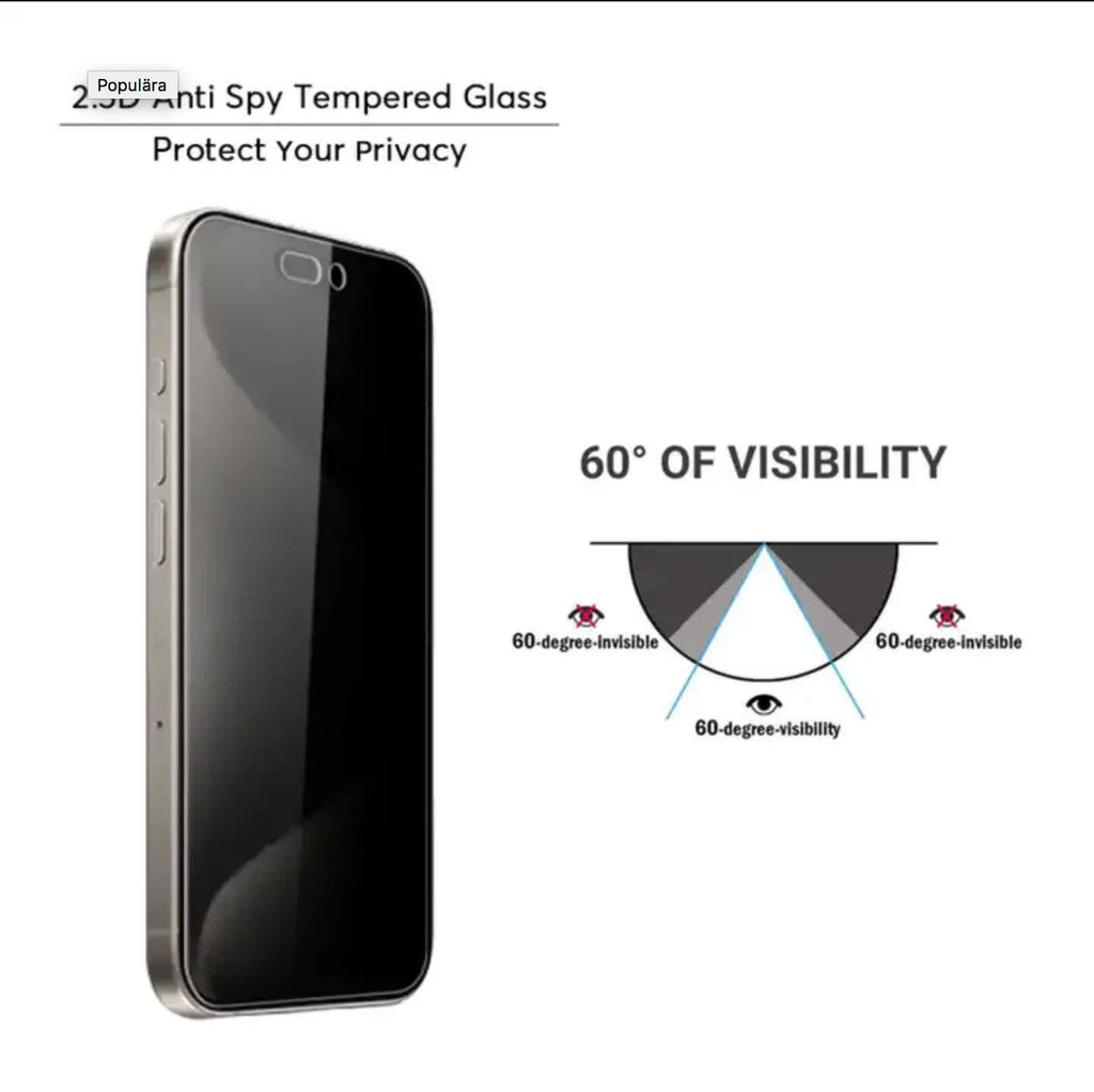 New 3-pack Compatible with iPhone 16 Pro Max Privacy Tempered Glass Screen Protector