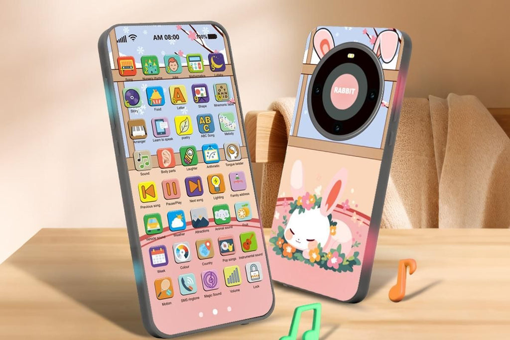 Learning Phone Toy with Over 10000 Educational Contents Touch Screen Early Education Gift - Rabbit