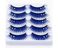 5 Pairs Dual Colors Glitter Rhinestones Artificial Eyelash Party Makeup Tool