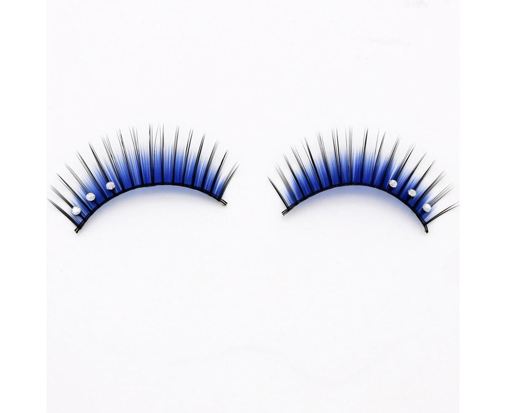 5 Pairs Dual Colors Glitter Rhinestones Artificial Eyelash Party Makeup Tool