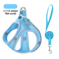 Breathable Reflective Pet Harness Set: Vest-Style Dog Harness + Leash - Blue-L