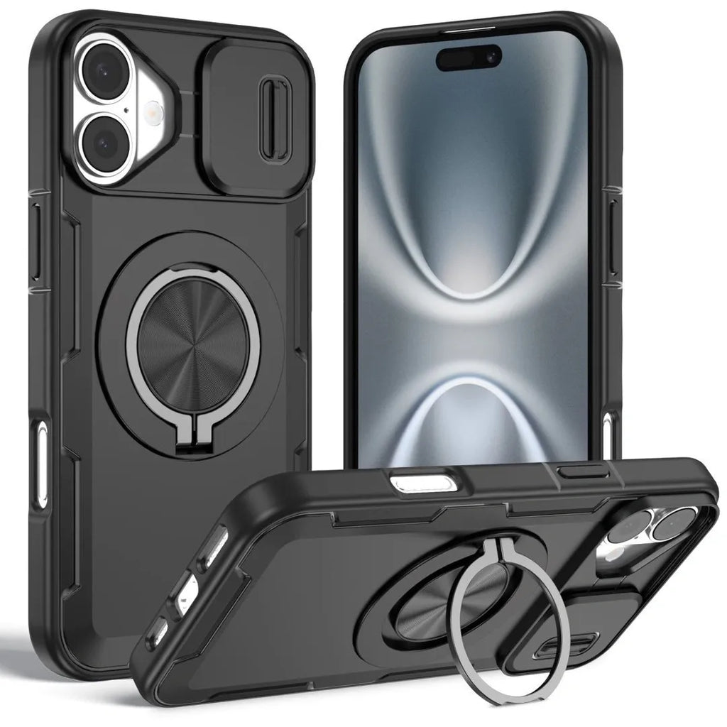 2-in-1 Magnetic Sliding Lens Case, Black for iPhone 17