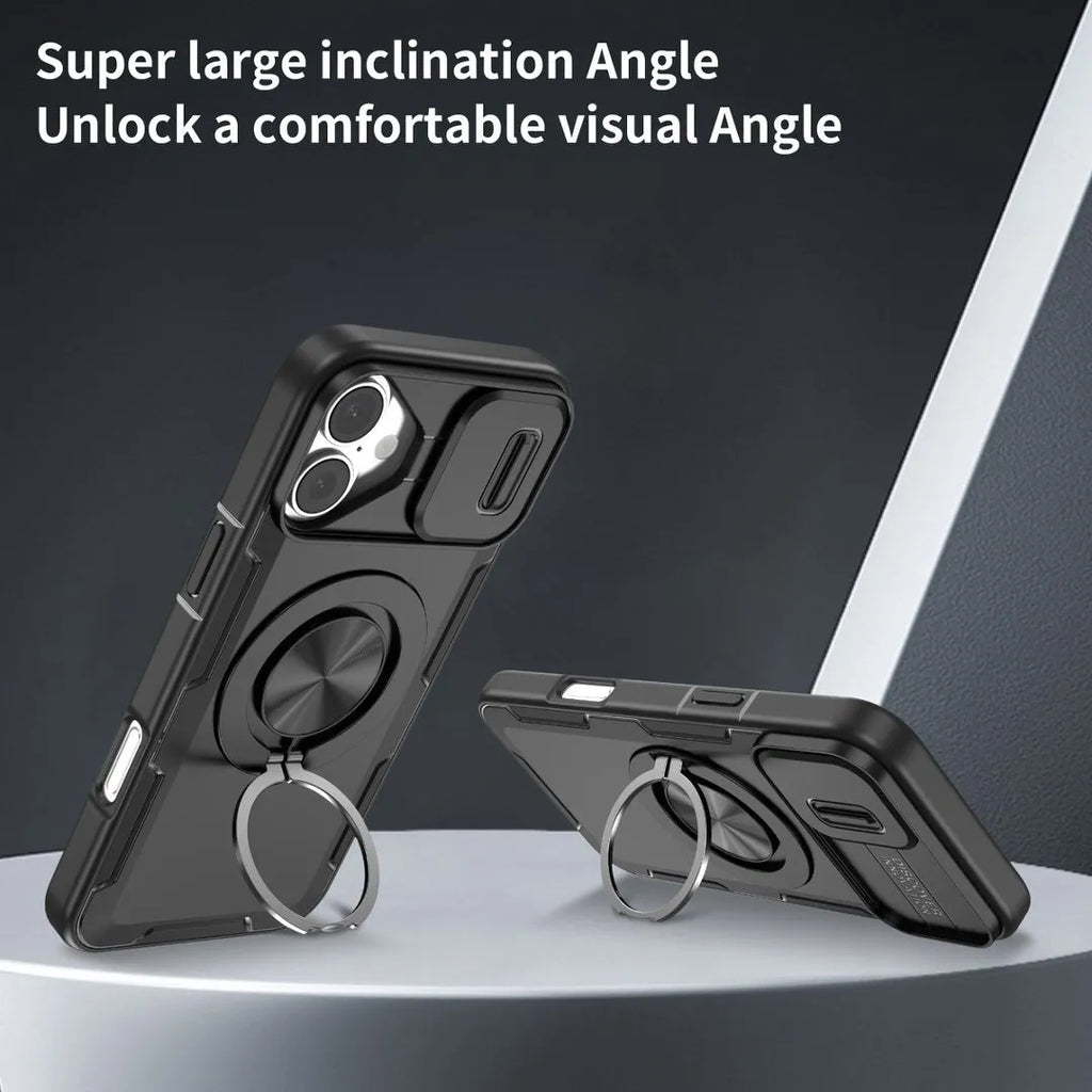 2-in-1 Magnetic Sliding Lens Case, Black for iPhone 17