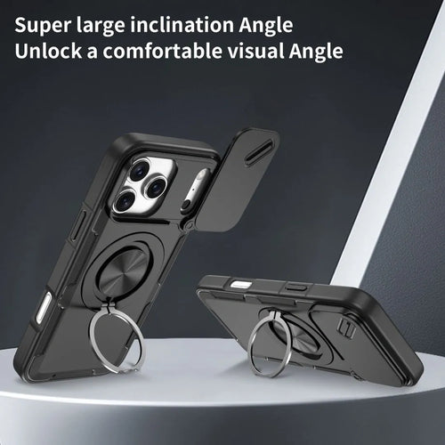 2-in-1 Magnetic Sliding Lens Case, Black for iPhone 17 Pro