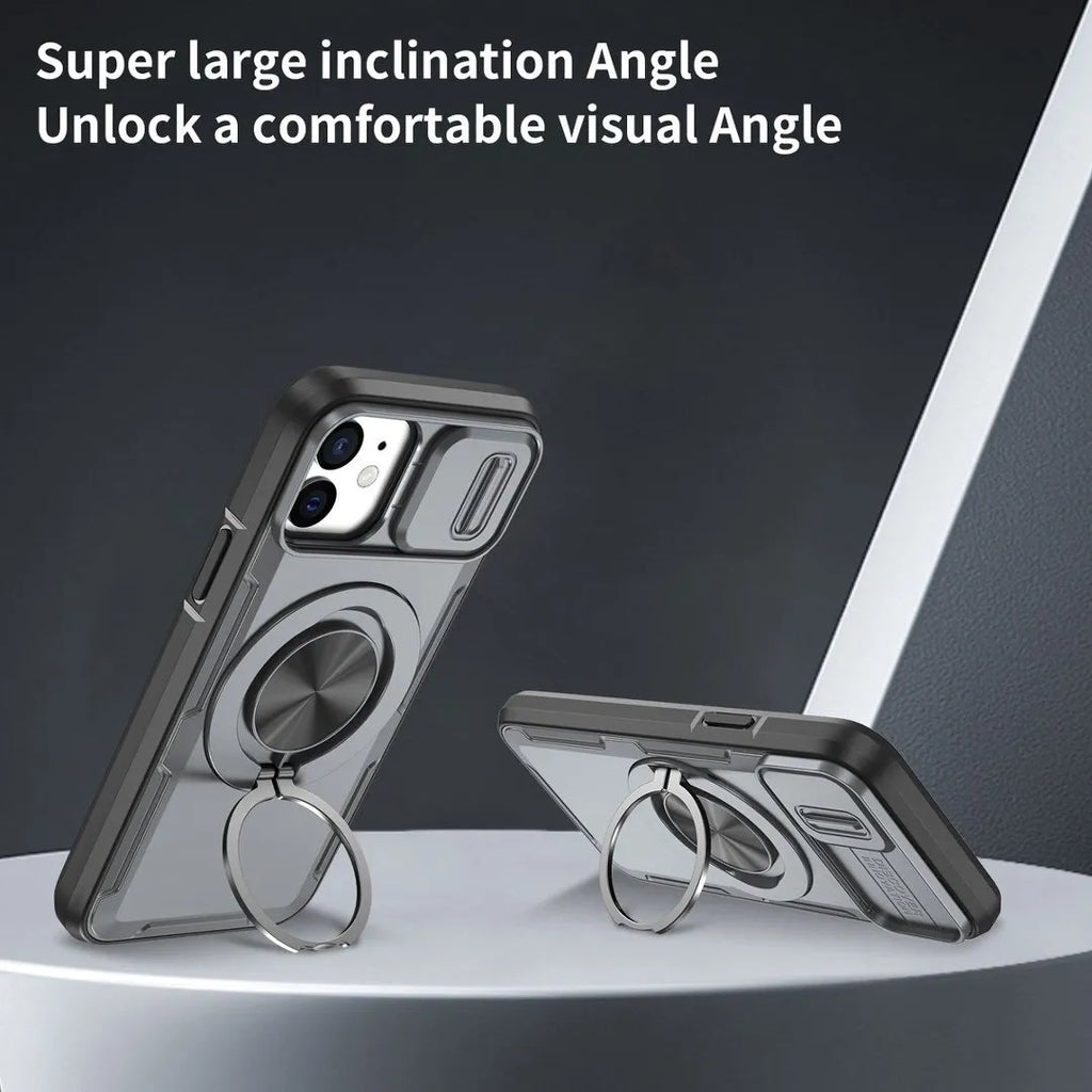 2-in-1 Magnetic Sliding Lens Case, Grey for iPhone 12