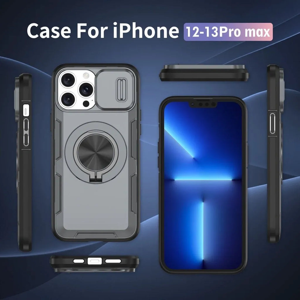 2-in-1 Magnetic Sliding Lens Case, Grey for iPhone 13