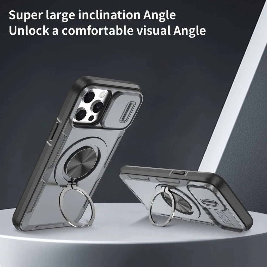 2-in-1 Magnetic Sliding Lens Case, Grey for iPhone 13