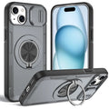 2-in-1 Magnetic Sliding Lens Case, Grey for iPhone 15