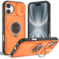 2-in-1 Magnetic Sliding Lens Case, Orange for iPhone 16