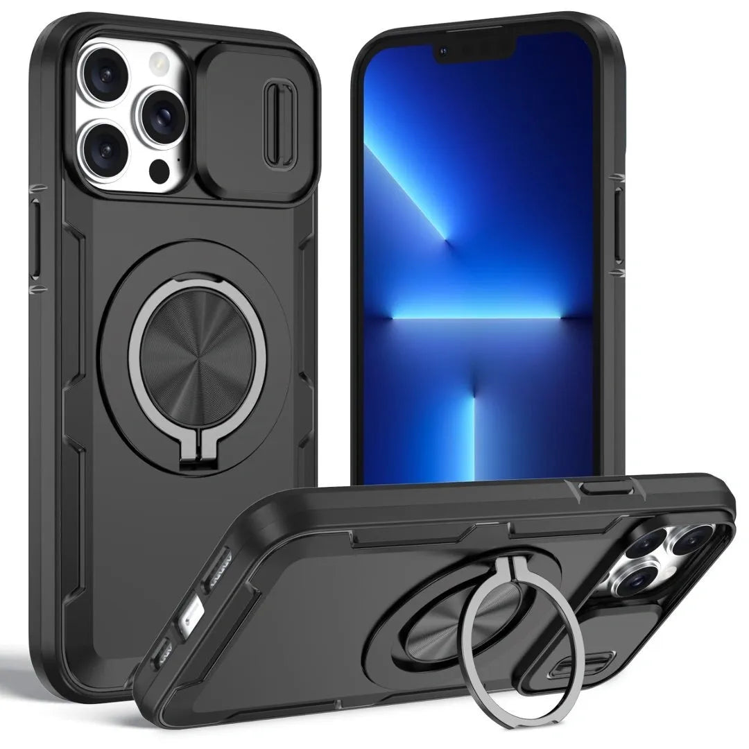 2-in-1 Magnetic Sliding Lens Case, Black for iPhone 13