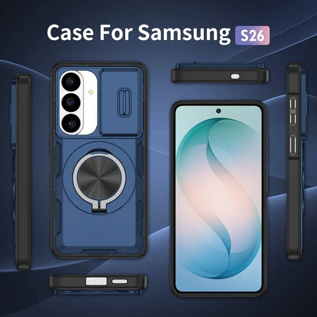 2-in-1 Magnetic Sliding Lens Case, Blue for  Samsung S26
