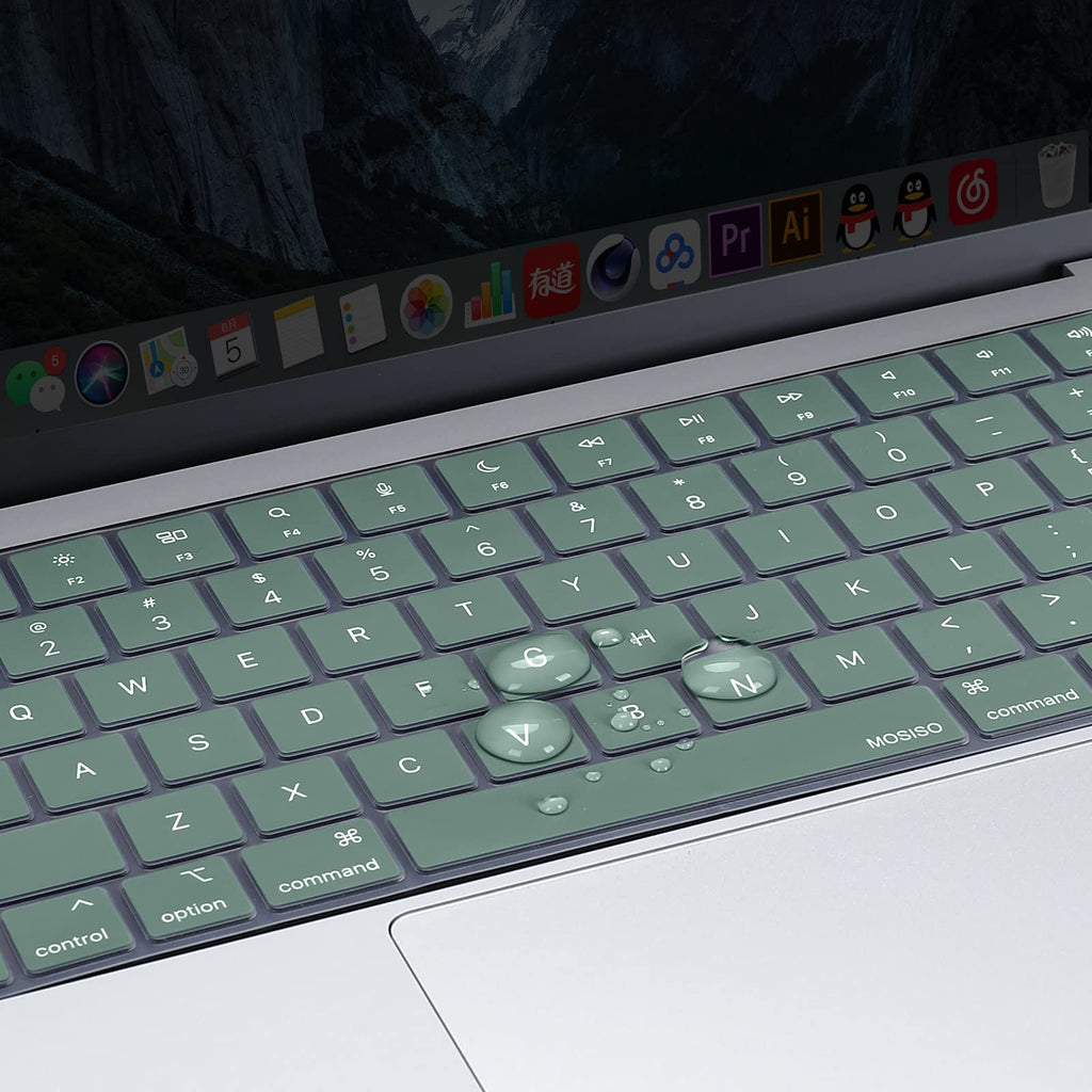 Keyboard Cover Skin For MacBook Air Pro 13 13.6 14 15.3 16 A2442 A2779 A2485 A2780 A2681 A2941 M1 M2 2021 to 2023 Green