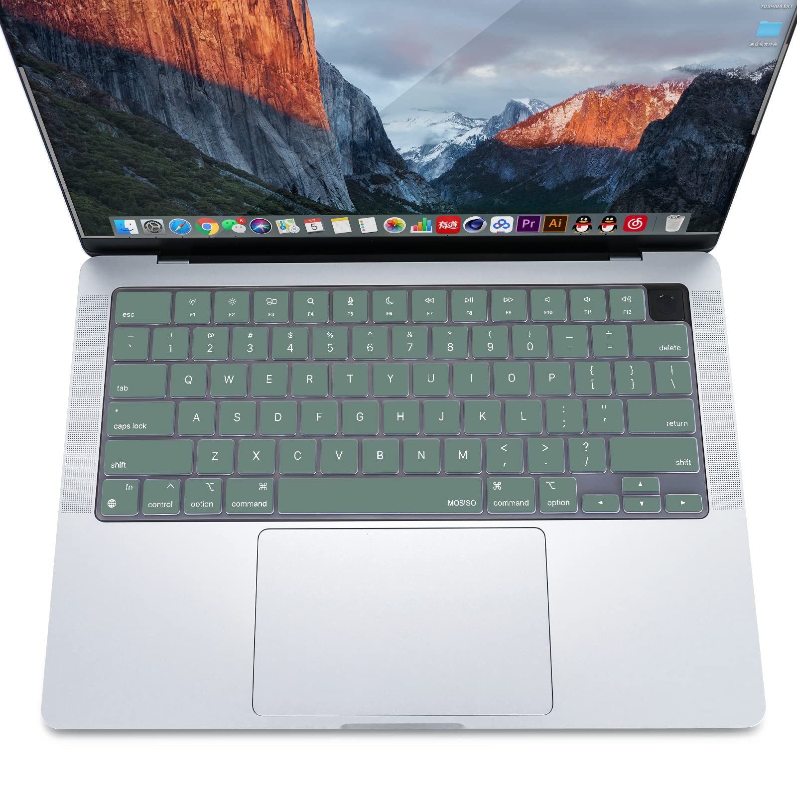 Keyboard Cover Skin For MacBook Air Pro 13 13.6 14 15.3 16 A2442 A2779 A2485 A2780 A2681 A2941 M1 M2 2021 to 2023 Green