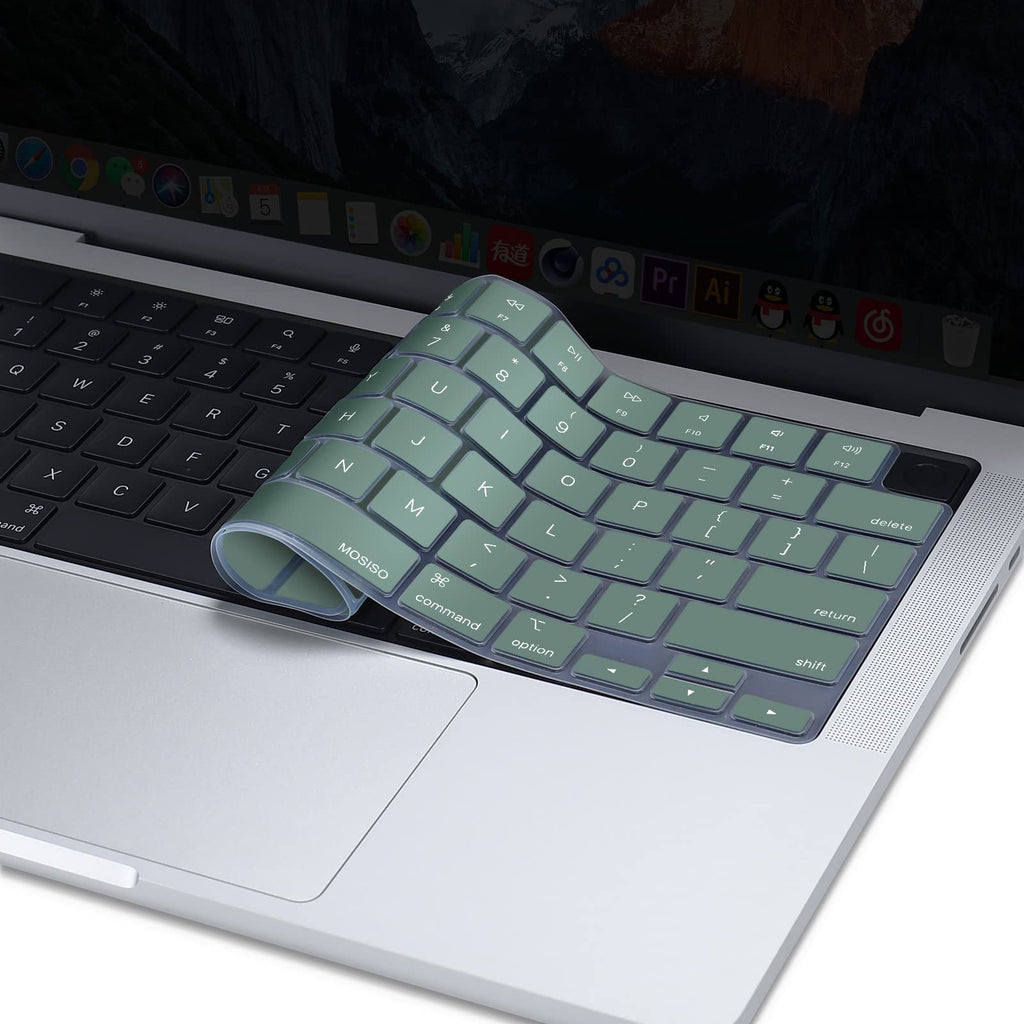 Keyboard Cover Skin For MacBook Air Pro 13 13.6 14 15.3 16 A2442 A2779 A2485 A2780 A2681 A2941 M1 M2 2021 to 2023 Green