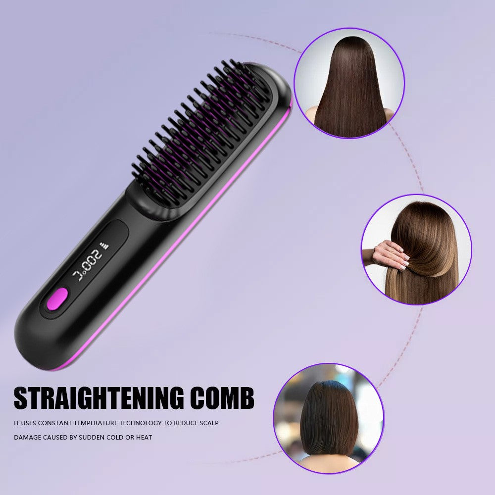 Hair Straightener Brush Travel Mini Rechargeable - FREE SHIPPING!